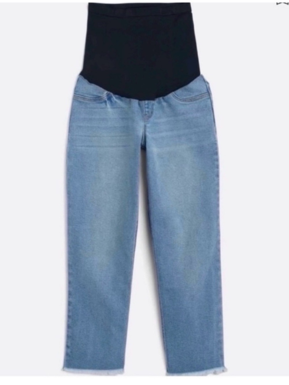 1822 Denim Maternity Girlfriend Crop Jeans Size 10 Light Wash